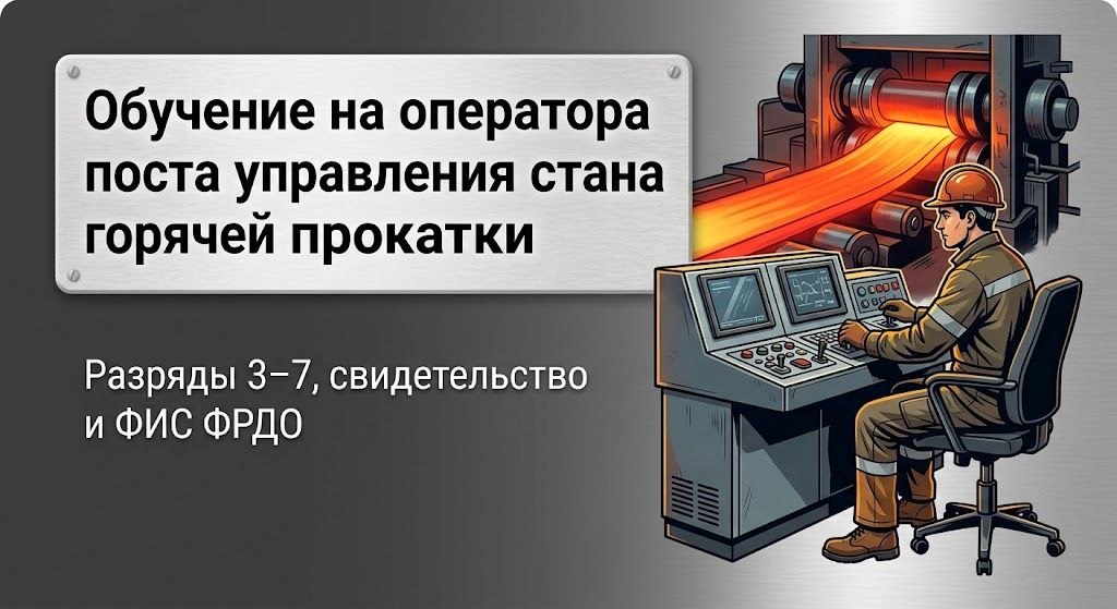 Обучение на оператора поста управления стана горячей прокатки: официальное свидетельство и ФИС ФРДО
